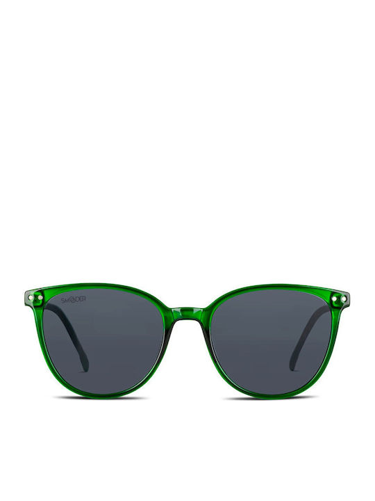 Smooder Unisex Sonnenbrille mit Grün Kunststoff Gestell und Gray Linse YAS05