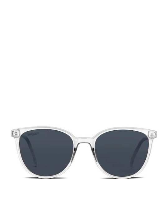 Smooder Unisex Sonnenbrille mit Transparent Kunststoff Gestell und Schwarz Linse YAS04