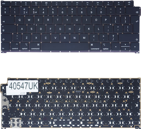 Πληκτρολόγιο Laptop Keyboard Apple Macbook Air 13 A1932 Late 2018 A1932 Mid 2019 Mre82ll/a Mvfh2ll/a Emc 3184 Uk No Frame Black Κωδ 40547us