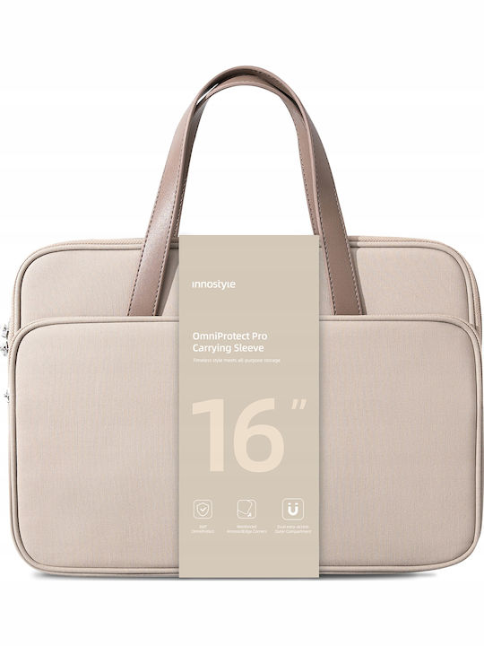 Innostyle Αδιάβροχη Τσάντα για Laptop 16" σε Μπεζ χρώμα S116SA-16