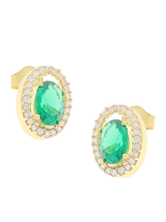Senzio Belibasakis Kids Earrings Studs with Stones from Gold 9K