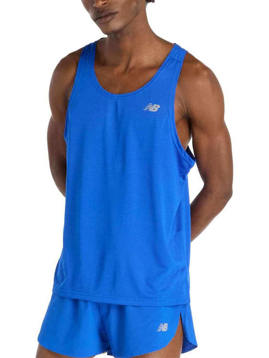New Balance Run Αθλητική Μπλούζα Μπλε
