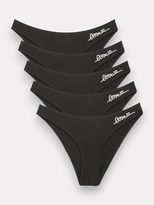 Sexen Βαμβακερά Women's Slip MultiPack Black