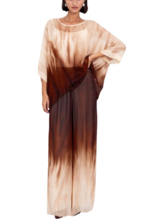 Damen Hoch tailliert Stoff Hose mit Gummizug in Lockerer Passform Tie Dye