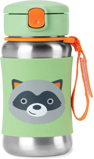 Skip Hop Kids Water Bottle Stainless Steel with Straw Green 350ml