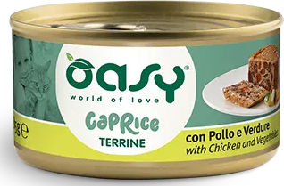 Oasy Wet Food for Adult Cats with Chicken, Vegetables and Meat Grain-Free 85gr
