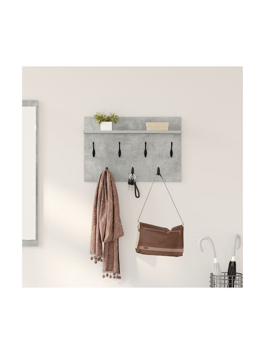 vidaXL Κρεμάστρα Τοίχου Ξύλινη Γκρι 60x12x40cm