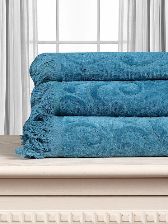 Silk Fashion Bath Towel Alicia 40x60cm Teal Wei...