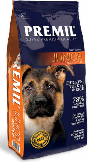 Premil Junior 2.5кг Суха Храна за Кученца от Средни Породи с Пилешко, Турция и Ориз