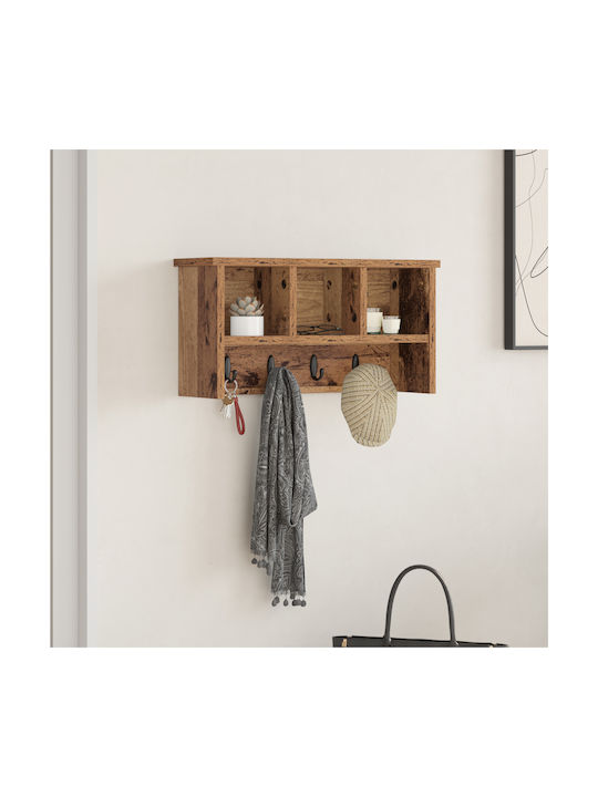 vidaXL Κρεμάστρα Τοίχου Ξύλινη Καφέ 50x26x16cm