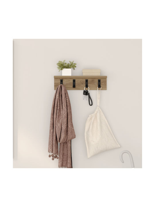 vidaXL Wooden Wall Hanger Brown 40x10.5x10.5cm 1pc