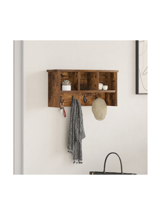 vidaXL Κρεμάστρα Τοίχου Ξύλινη Καφέ 50x26x16cm