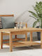 Sitting Room Table for Small Outdoor Spaces from Teak Brown 90x50x45cm