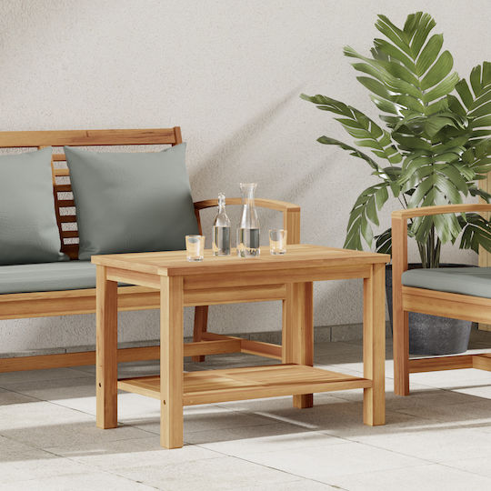 Sitting Room Table for Small Outdoor Spaces from Teak Brown 70x40x45cm