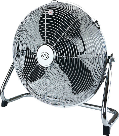 Wellio Bodenventilator 60W Lüfterdurchmesser 35cm Silber