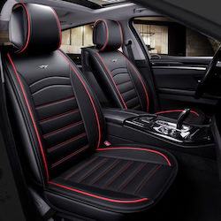 Luxury Leather Upholstery Front Seats 1+1 Red Piping