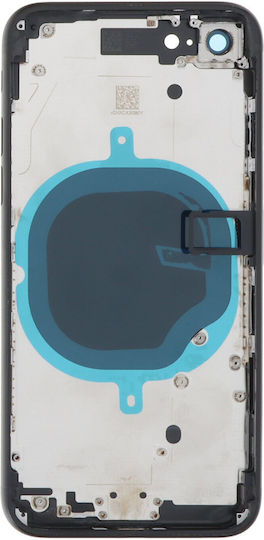 Apple Iphone Se 2022 Middle Frame Battery Door Back Bezel + Small Parts Black Logo Oem