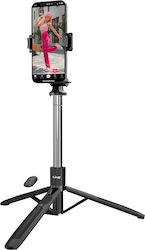 Linq Erweiterbares Bluetooth Selfie-Stick Stabiles Handy-Stativ Drehbarer Halter Schwarz