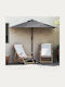 Garten- und Terrassen-Sonnenschirm Hängend Aluminium Grau 2.94x1.5xHöhe 2.24m