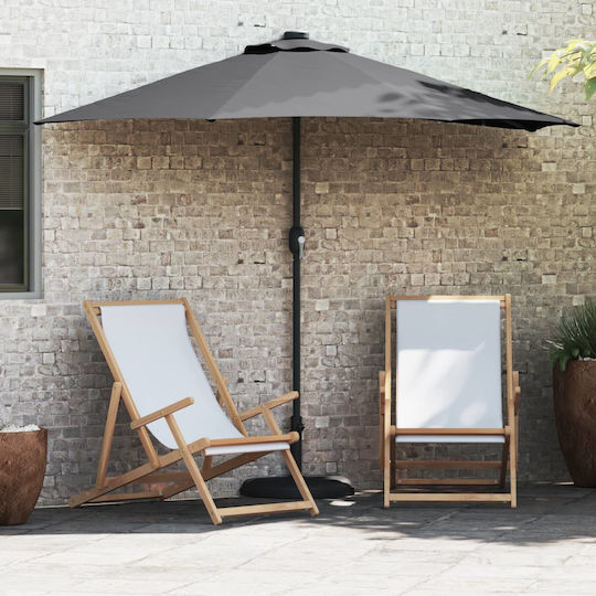 Garten- und Terrassen-Sonnenschirm Hängend Aluminium Grau 2.94x1.5xHöhe 2.24m