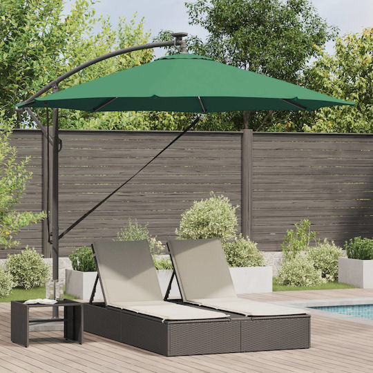 Hängender Aluminium Garten- und Terrassen-Sonnenschirm Grün 2,94x2,94xHöhe 2,48 m