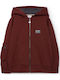 Kids Sweatshirt Cardigan with Hood and Pockets Brown