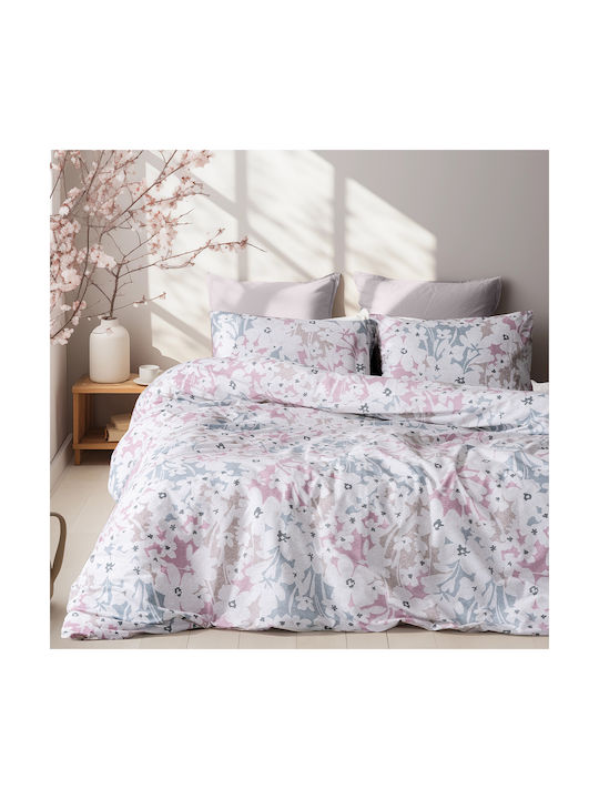 Beauty Home Art 12252 Pillowcase Set with Envelope Cover Grey, Pink 52x72cm.