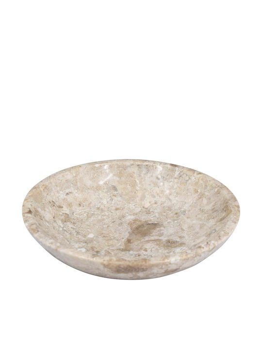 Marble Διακοσμητικό Μπωλ Μαρμάρινο Μπεζ 15x15x3cm 86453