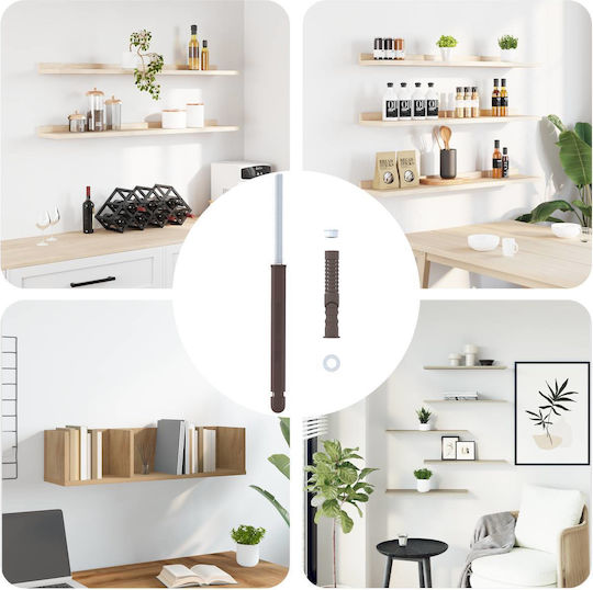 vidaxl Regalhalterungen & -stützen 12 Stück Braun Ø14 X 210 mm Stahl