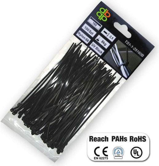 Bradas Plastic Cable Ties 300mm x 3.6mm in Black Colour (100 pcs)