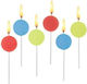 Mix It Round Decorative Birthday Candles 3-Colored Sorted 6 Pieces