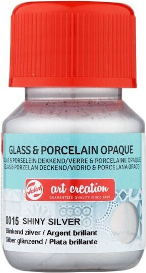 Talens Tac Glass & Porcelain Opaque Paints 30ml 8015 Shiny Silver