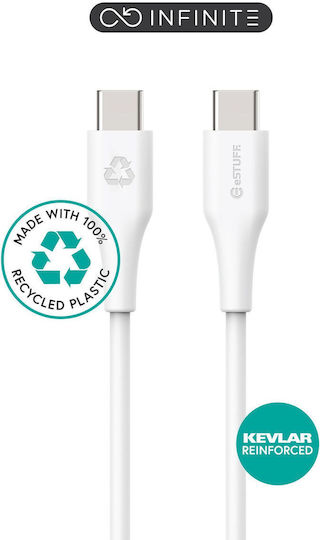 eSTUFF USB 2.0 Cable USB-C male - USB-C White 0.5m (ES604070-BULK) Bulk