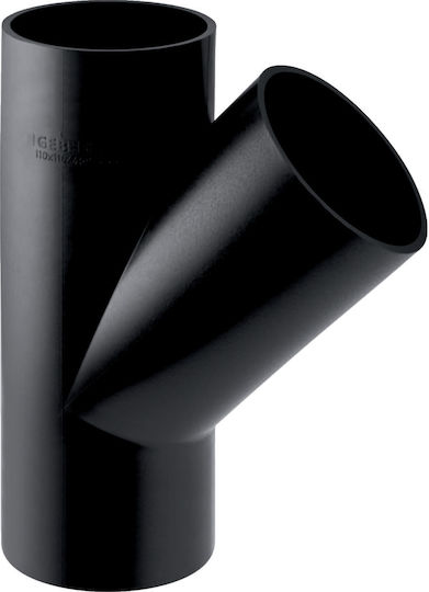 Pehd 90x75/45 Abgewinkelter T-Stück Schwarz Polyethylen Drainage