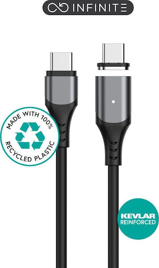 eSTUFF Magnetisches USB 2.0 Kabel USB-C männlich - USB-C Schwarzes 2m ES604265