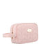 Pink Travel Makeup Bag Made Eco Leather Wrist Strap Peterson