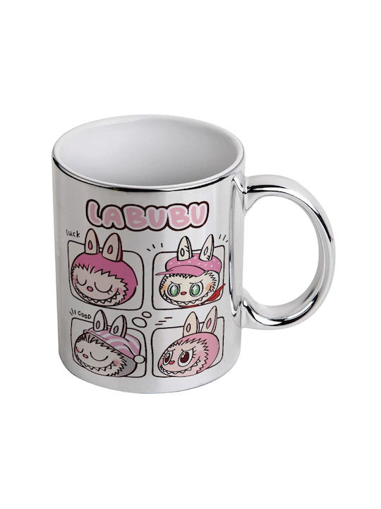 Koupakoupa Labubu Pink Mug Ceramic Silver 330ml