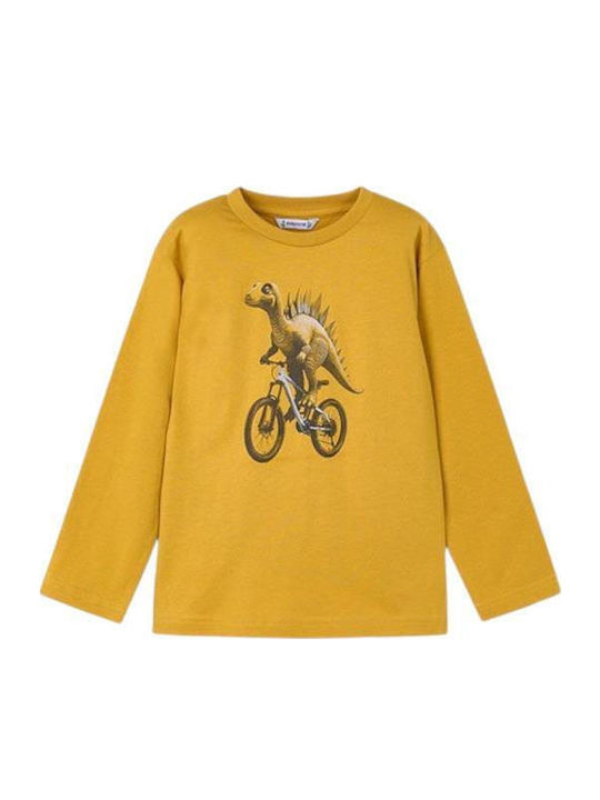 Kids' Shirt Long Sleeve Mustard Dino