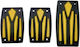 Raistar Car Pedal Set Non Slip Universal Yellow 3pcs 120716_y