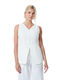 Kaiza Damen Bluse Ärmellos Vanillecreme