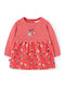 Children's Dress Long Sleeve Knitted Coral