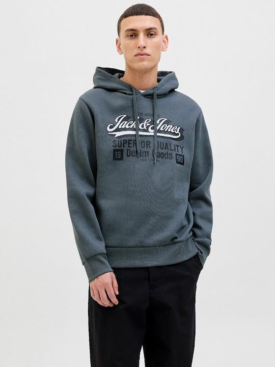 Jack & Jones Φούτερ με Κουκούλα Γκρι