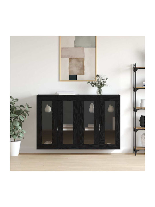 Sideboard Wooden Black Oak 69.5x34x90cm