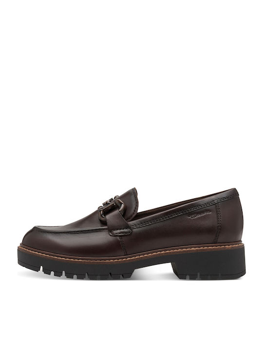 Leather Women's Moccasins in Brown Color