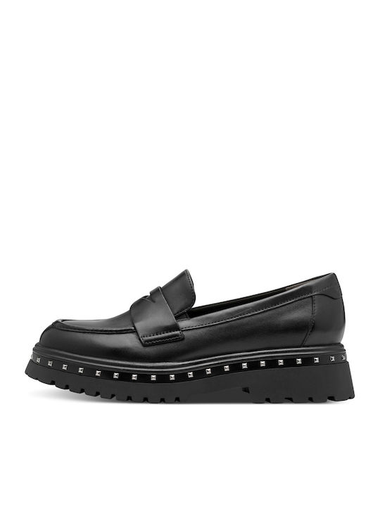 Leder Damen Mokassins in Schwarz Farbe