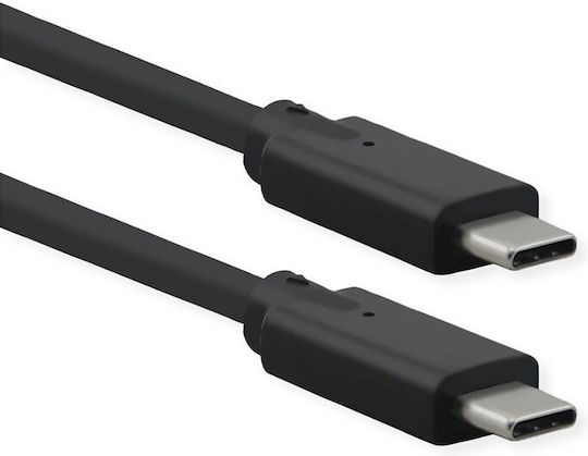 Roline Braided USB 3.2 Video Cable USB-C male - USB-C 100W PD Μαύρο 1.5m 11.02.9072