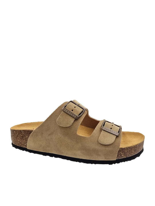 Plakton Leather Women's Flat Sandals Tan