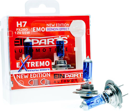 Einparts Lampen Auto H7 Halogen 6000K Kaltes Weiß 12V 55W 2Stück