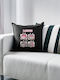 Labubu Pink Kids Throw Pillow Black 100% Cotton Includes Filling 50x50cm