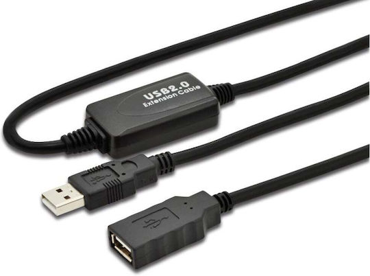 Microconnect USB 2.0 Cablu USB-A - USB-A female Negru 5m WBEE0